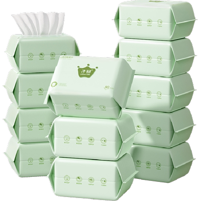 子初婴儿绵柔巾80抽12包