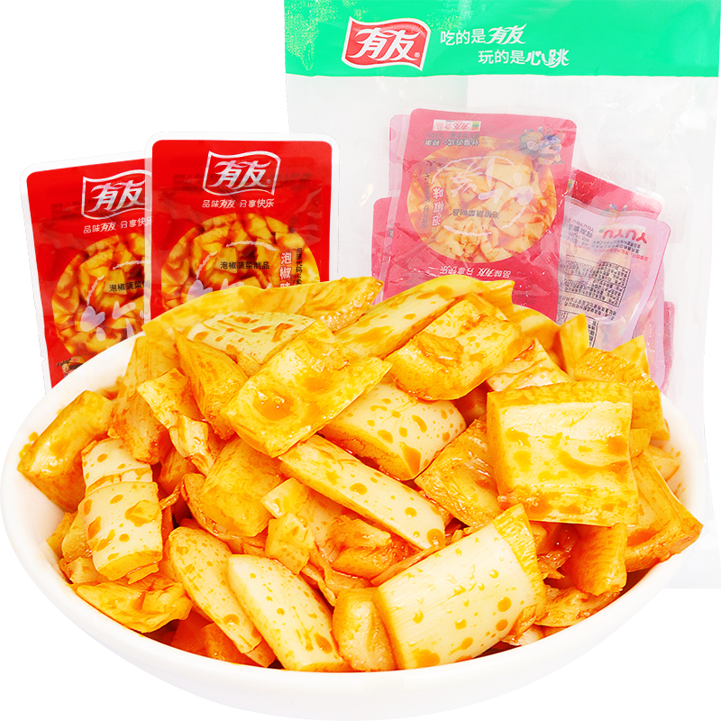 有友泡椒笋片竹笋268g红油笋片笋丁下饭菜解馋下酒即食零食小吃