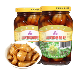 中华老字号 三和四美糖醋蒜375g*2瓶腊八蒜头下饭菜咸菜火锅解腻