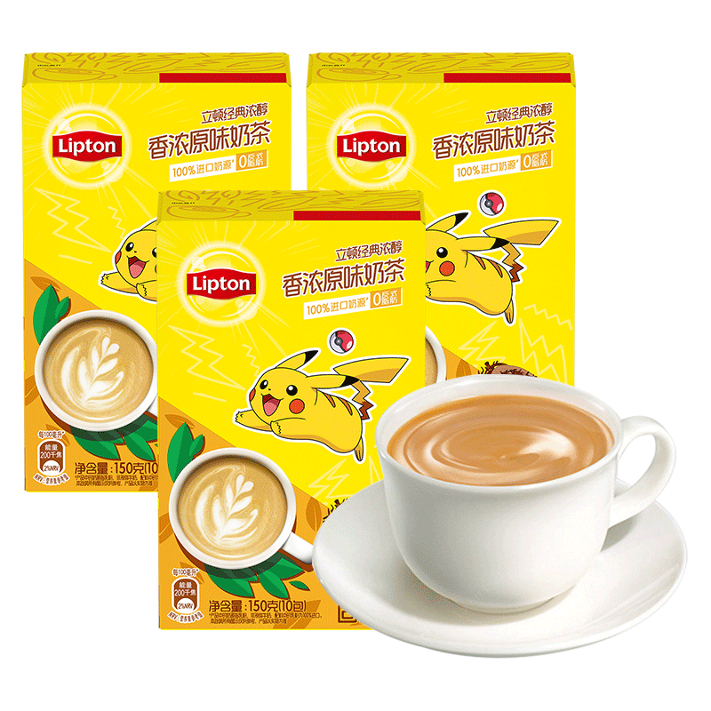 立顿香浓原味冲泡热奶茶粉150g*3