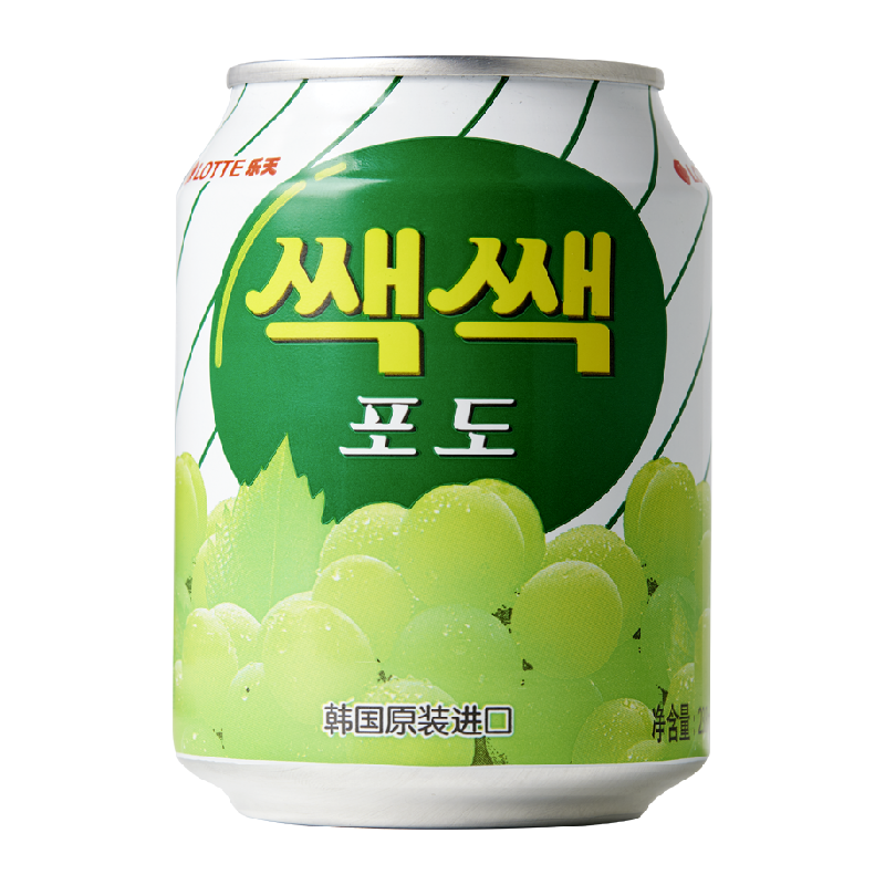 韩国进口乐天粒粒果汁饮料葡萄汁