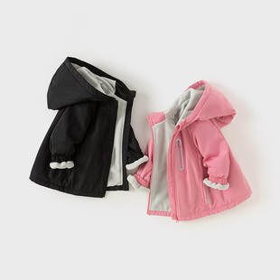 男童女童保暖棉服宝宝加绒防风衣厚 戴维贝拉儿童外套春秋2025新款