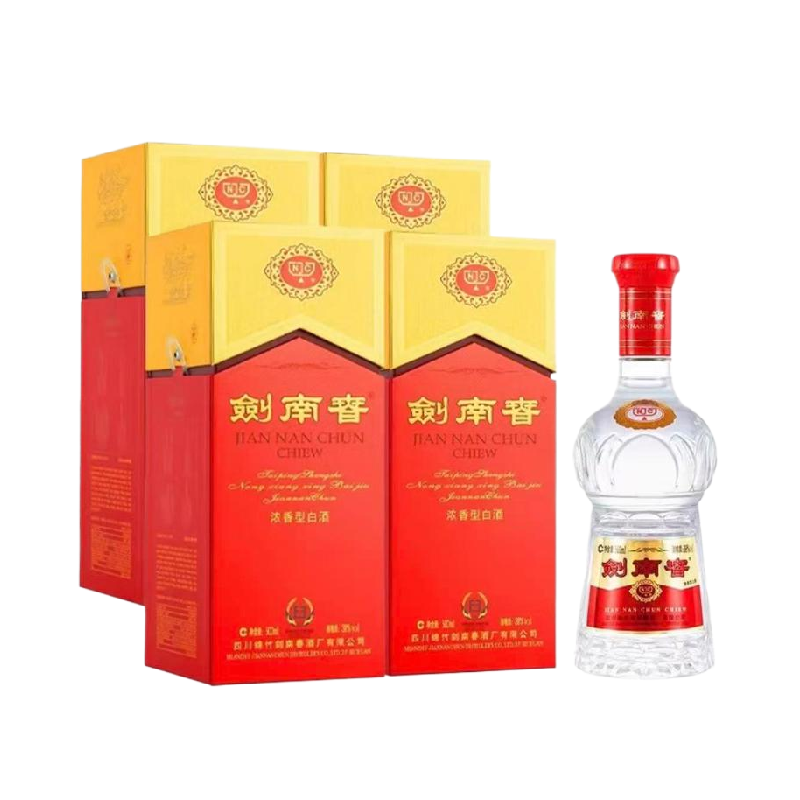 剑南春 水晶剑52度浓香型白酒500ml*4