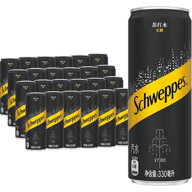 怡泉无糖苏打水330ml×24罐