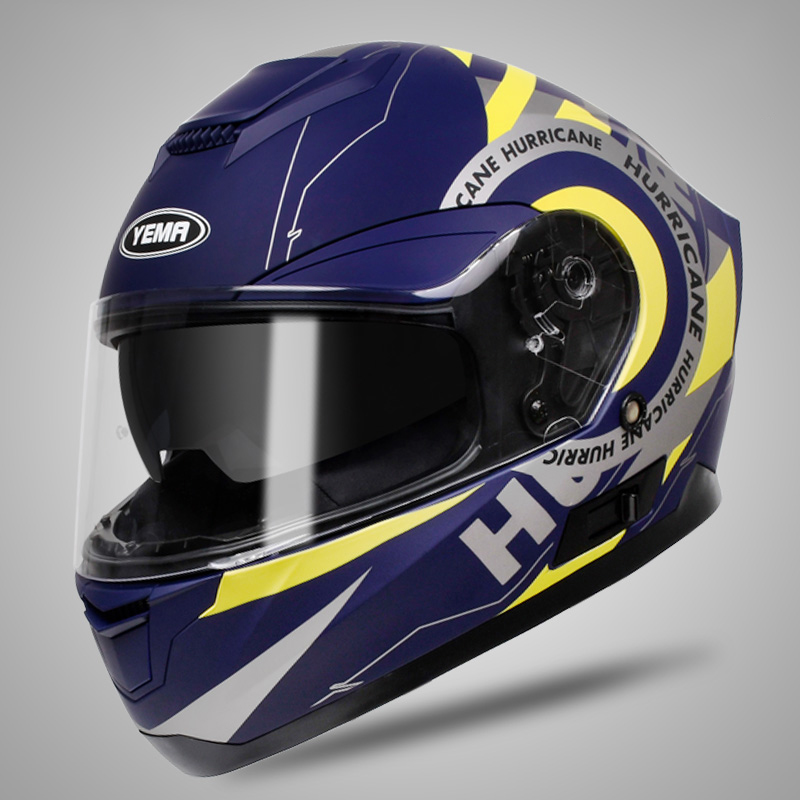 野马3C认证摩托车头盔灰男女全覆式四季个性炫酷机车跑盔越野全盔