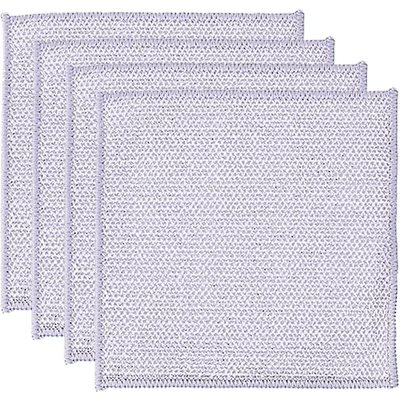 双层不易沾油银丝洗碗抹布4片