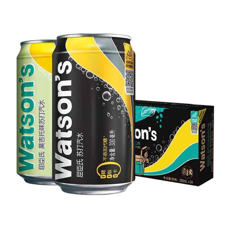 屈臣氏原味莫吉托味混装苏打水