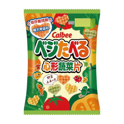 Calbee卡乐B心形蔬菜片55g儿童健康零食7种蔬菜制作独立包装