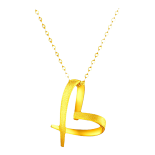 佐卡伊 甜酷爱心足金吊坠黄金心形送女生比心情人节送女友礼物