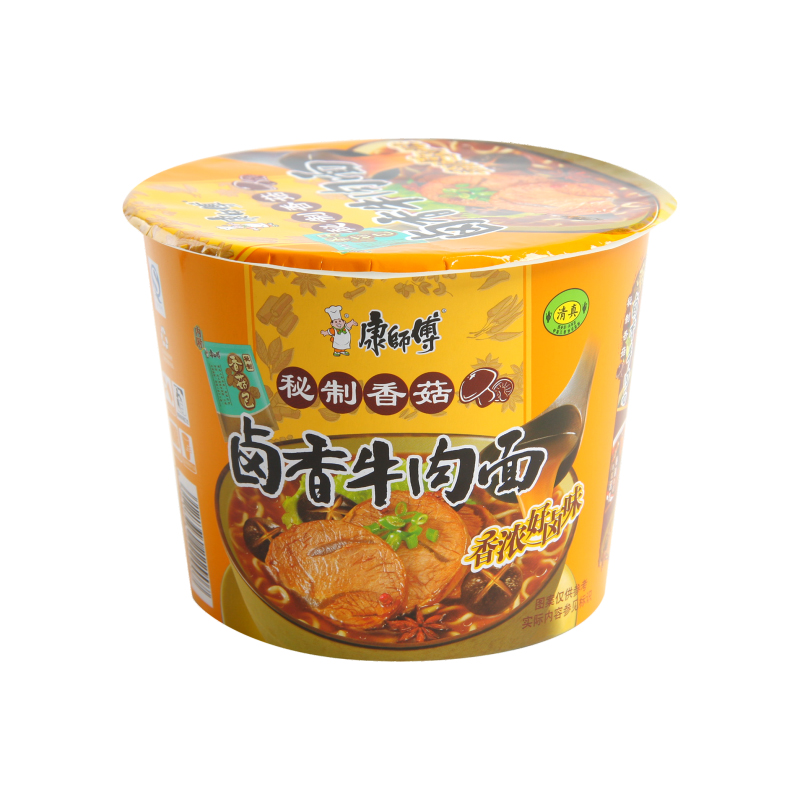 康师傅开心桶卤香牛肉面109g/桶香菇美味经典速食泡面方便面