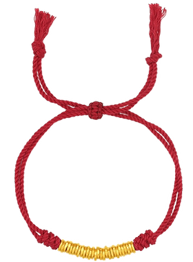 潮宏基盘缠金足金古法黄金手链