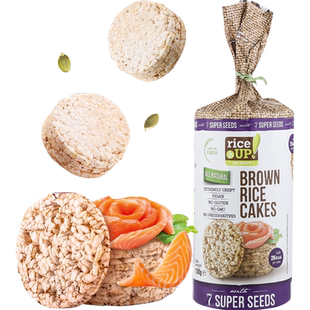 进口甘齿记休闲膨化零食藜麦什锦味无麸质非油炸糙米饼健身代餐