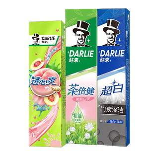 DARLIE好来(原黑人)牙膏竹炭茉莉白茶透心爽冰桃400g深层洁净