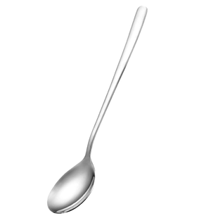 广意316不锈钢吃饭勺子韩式长柄家用汤勺圆勺调羹汤匙单支装