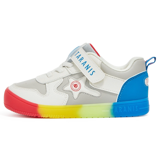 泰兰尼斯秋季新款儿童闪灯鞋男童亮灯板鞋防踢软底可控发光鞋