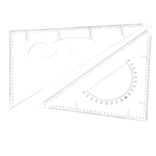 三角尺套装多功能三角板学生高精度建筑工程量角器曲线尺绘图尺子