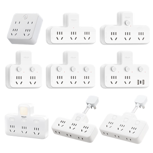 德力西转换器扩展usb带开关插头分插器多功能家用一转二三排插座