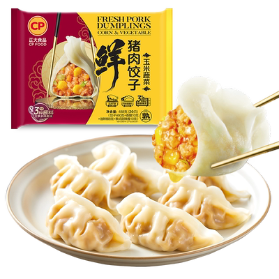 CP正大鲜猪肉玉米蔬菜饺子488g