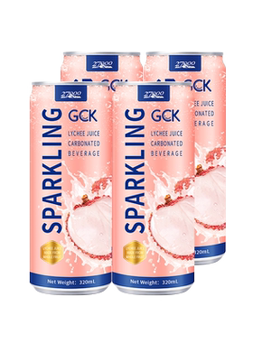27000GCK荔枝味气泡果汁饮料320ml*4瓶聚餐火锅去腻解辣