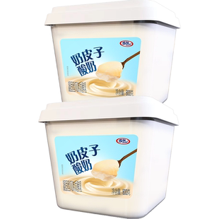 三元雪凝奶皮子凝固型风味发酵乳低温酸奶800g*2盒