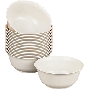 美宝琳稻壳一次性碗350ML*20只食品级家用饭碗可降解火锅野餐餐具