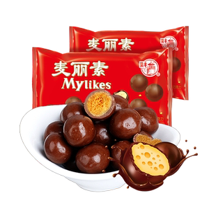 梁丰麦丽素袋装牛奶脆芯巧克力豆糖果追剧休闲小零食