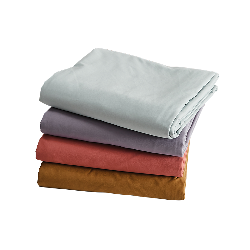 无印良品100s高端长绒棉磨毛床单单件全棉加厚纯色被单枕套三件套