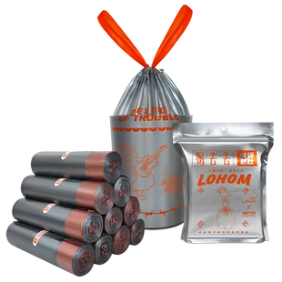 啦哄易丢丢垃圾袋金钢芭比抽绳款手提加厚家用双面2.4丝