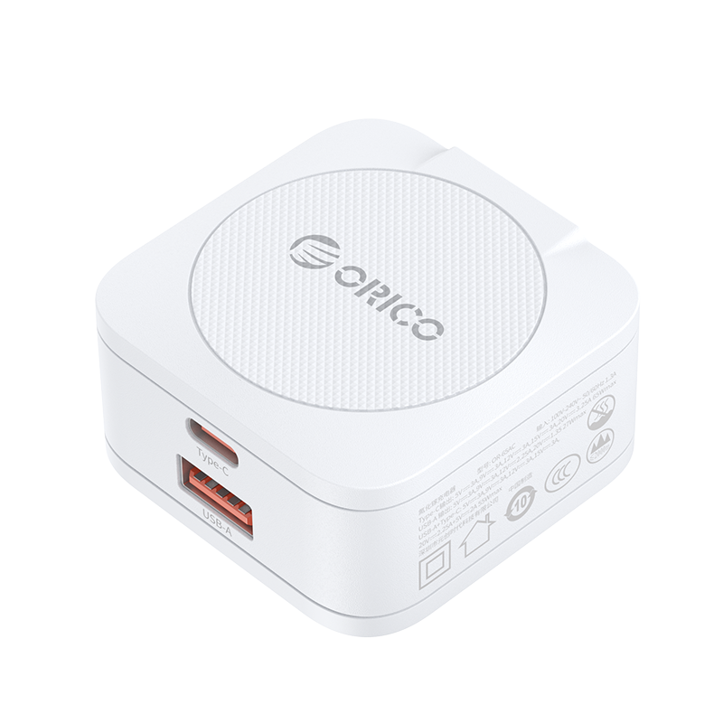 奥睿科30w双口白色快充头TypeC通用苹果16华为小米usb充电器插头