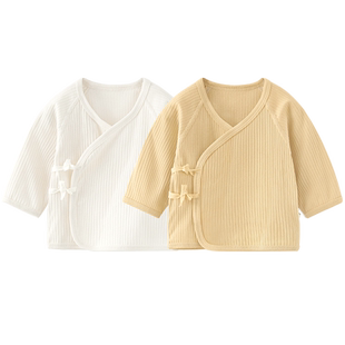 童泰婴儿和服上衣春秋纯棉0-6月初生宝宝衣服新生儿内衣坑条