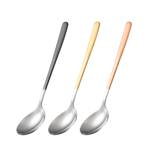 广意304不锈钢勺子分类勺家用勺子套装长柄汤勺高档调羹餐勺3支装
