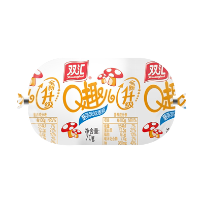 双汇蘑菇风味速食小吃火腿肠70g