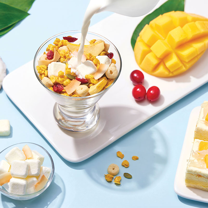 QUAKER/桂格麦果脆芒果椰椰305gx1袋水果麦片即食代餐轻卡早餐