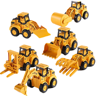 儿童按压小汽车玩具2026年爆款工程车全套装挖掘推土机男新年礼物