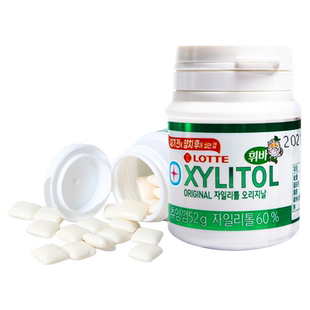 韩国进口乐天木糖醇口香糖清凉薄荷味清新口气休闲糖果零食