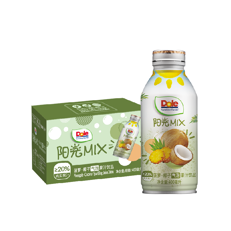Dole椰子饮料400ml×12瓶×1组