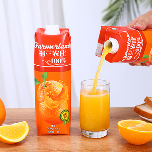 希腊原装福兰农庄100%纯果汁橙汁1000ml大瓶装饮料饮品1L