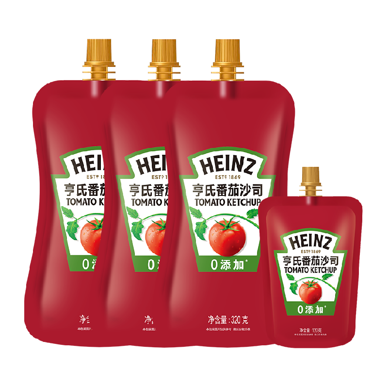 亨氏番茄酱番茄沙司炸鸡薯条披萨意面酱肯德基蘸酱320g*3+120g