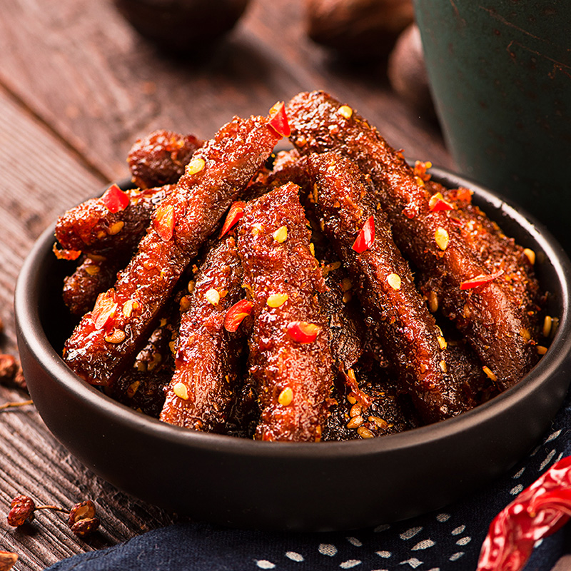三只松鼠蜀香牛肉100g*2袋麻辣小零食熟食特产牛肉粒小吃