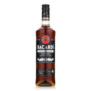 百加得（Bacardi）洋酒黑朗姆酒500ML莫吉托基酒长岛冰茶