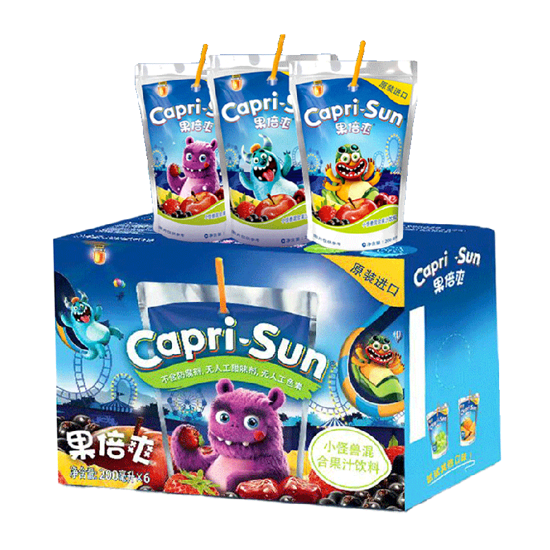 果倍爽小怪兽混合果汁