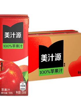 美汁源100%苹果汁250ml×6×4组