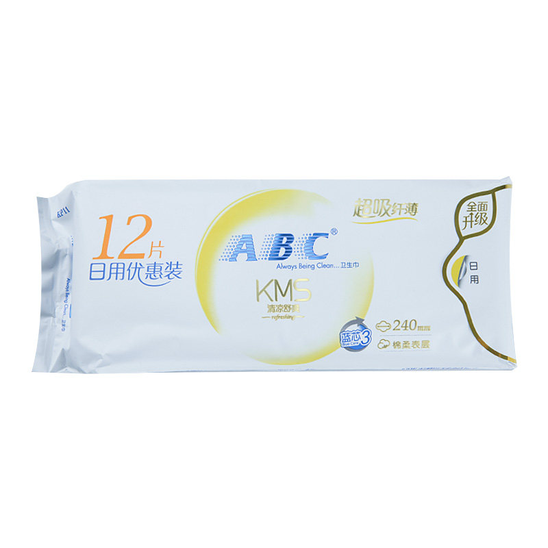 ABC 纤薄棉柔表层日用240mm卫生巾 12片/包怎么看?