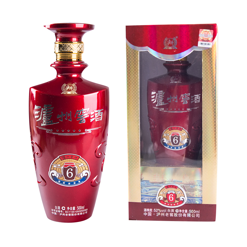 52度泸州窖酒6白酒 500ml/盒