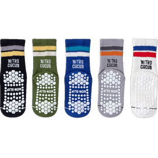 优可秀儿童袜子男童室内防滑地板袜男孩中筒运动袜游乐场蹦床袜