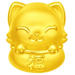 周大福SOINLOVECOCOCAT足金萌猫咪黄金转运珠手绳女配手绳VR866