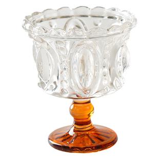 舍里中古欧式水晶玻璃杯甜品冰淇淋杯高颜值酸奶高脚杯冰激凌杯