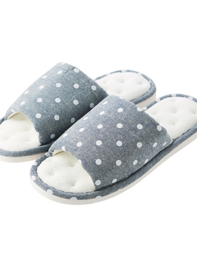 Unic圆点印花布沿缝男室内拖 灰色拖鞋270mm