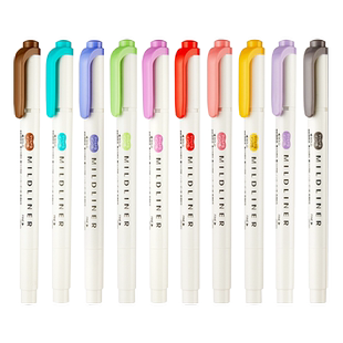 【新10色】日本ZEBRA斑马笔荧光色笔WKT7双头标记笔学生用手帐笔