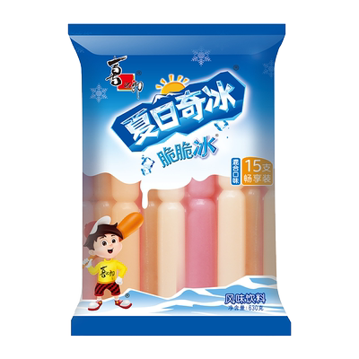 喜之郎夏日奇冰脆脆冰果冻630g*1袋15支装碎碎棒冰儿童小零食饮料